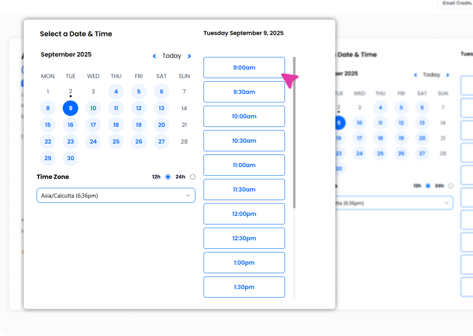 1:1 Calendar Booking